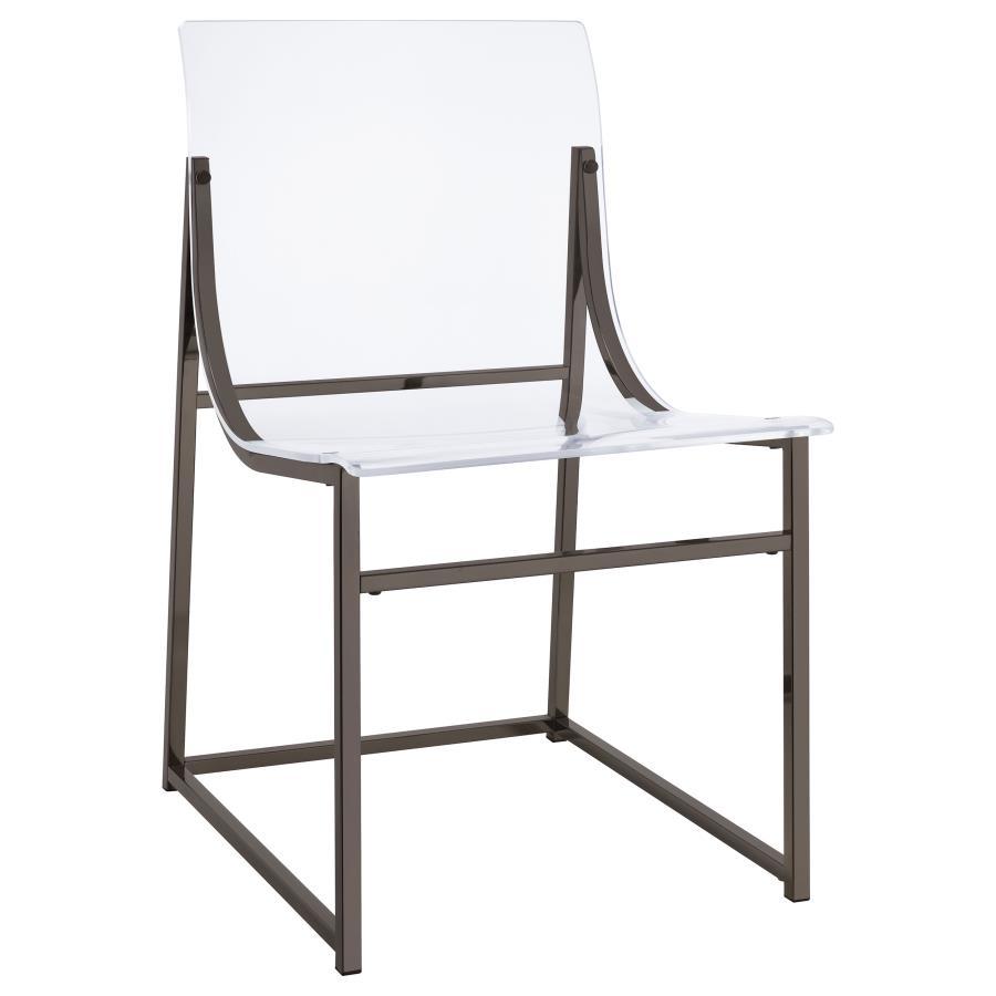 Coaster Fine Furniture Adino - Acrylic Dining Side Chair (Set of 2) - Black Nickel | Meri Furniture