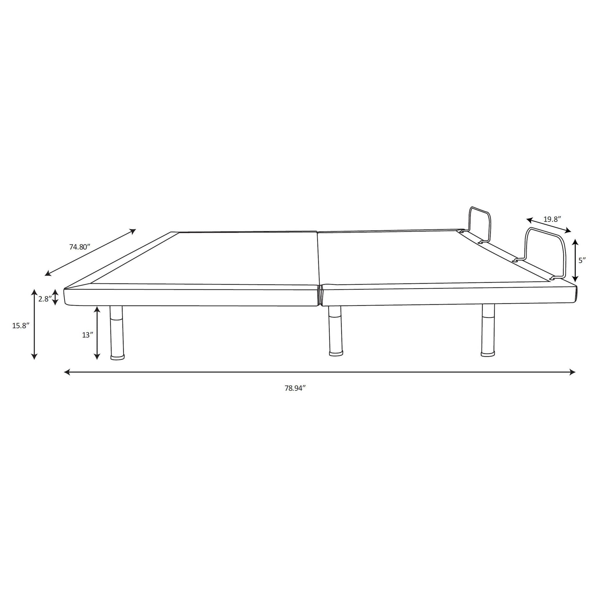 Negan Eastern King Adjustable Bed Base Grey and Black