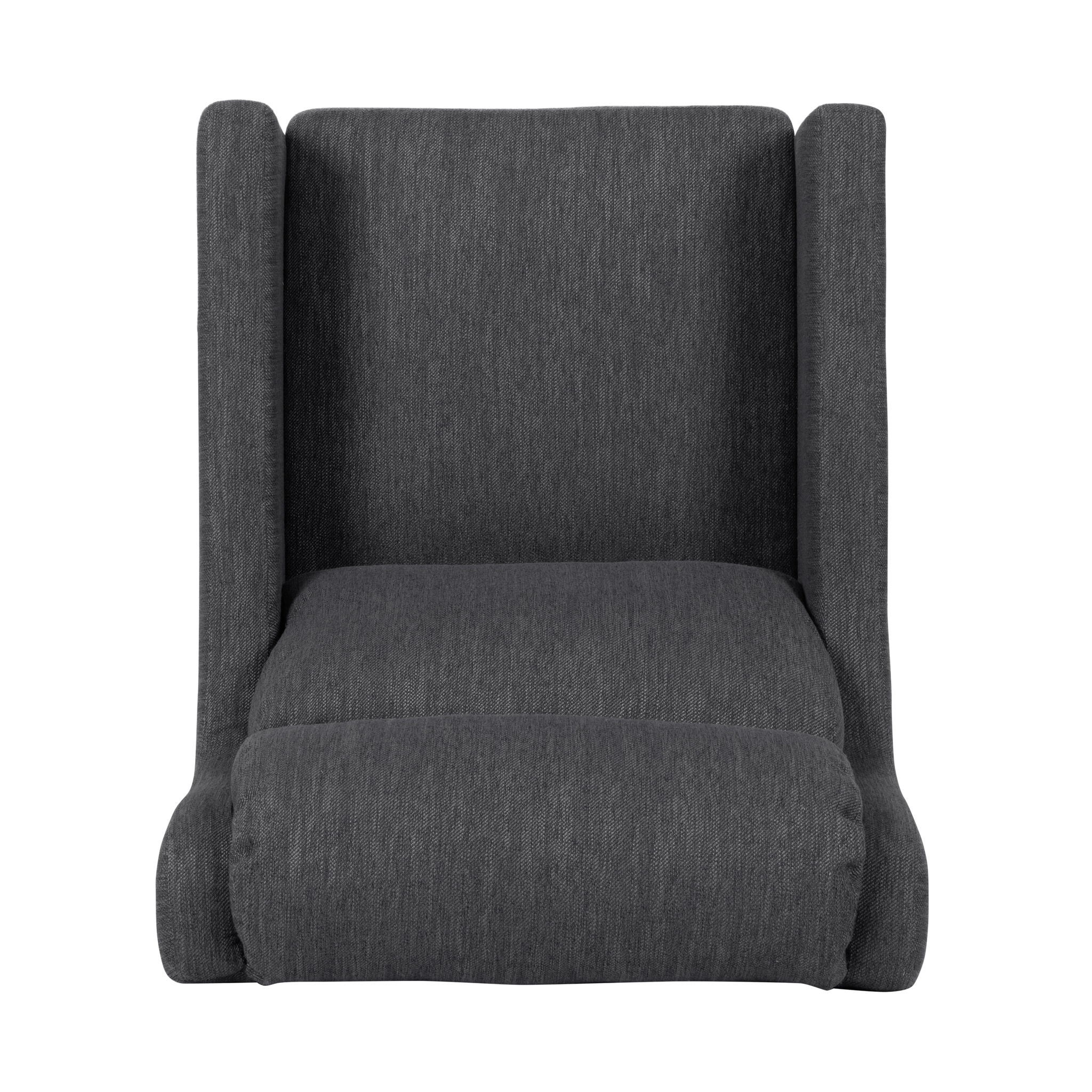 Contemporary Club Chair With Upholstered Fabric And Rubberwood Legs