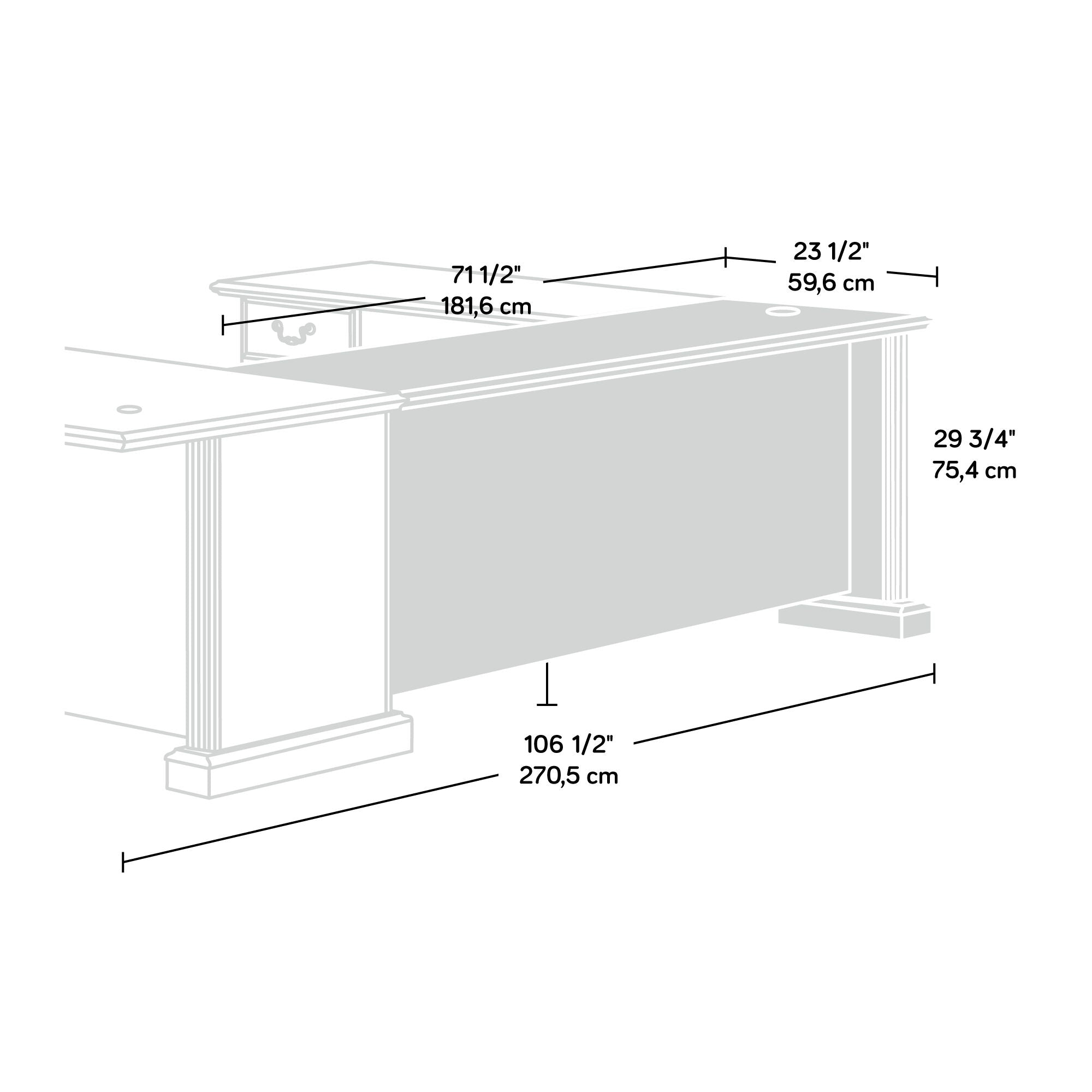 72" Executive U-Shaped Desk Connector Kit