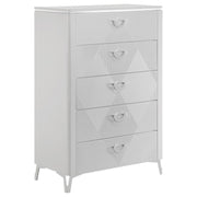 Cassia - 5-Drawer Bedroom Chest Of Drawers - White High Gloss