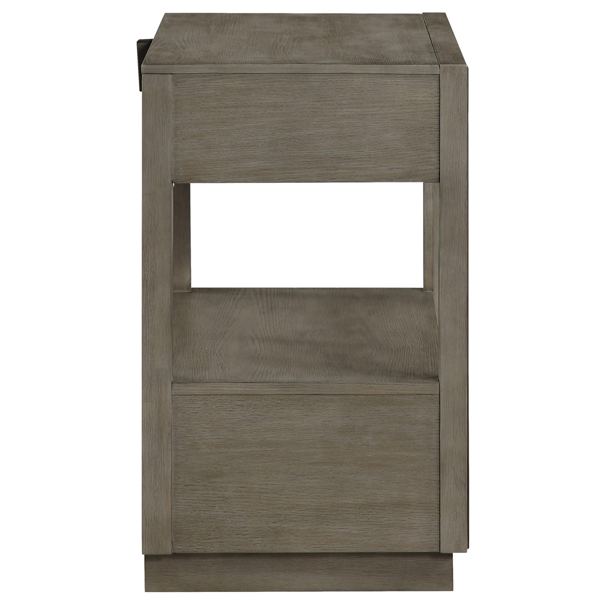 Durango 2-drawer Nightstand Bedside Table Taupe Oak