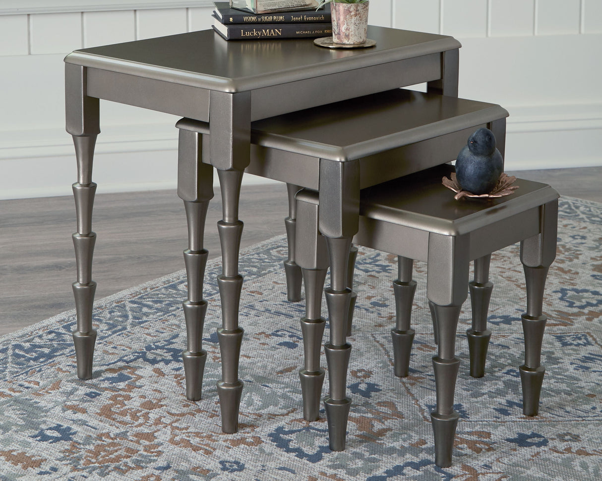 Ashley Furniture Larkendale - Metallic Gray - Accent Table Set (Set of 3) | Meri Furniture