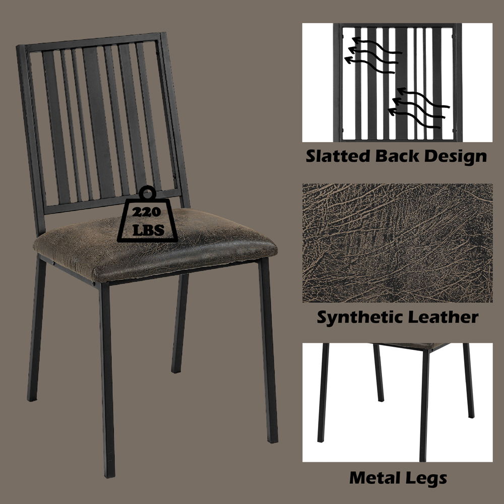 Zudora - Side Chair Set of 2) - Synthetic Leather & Black