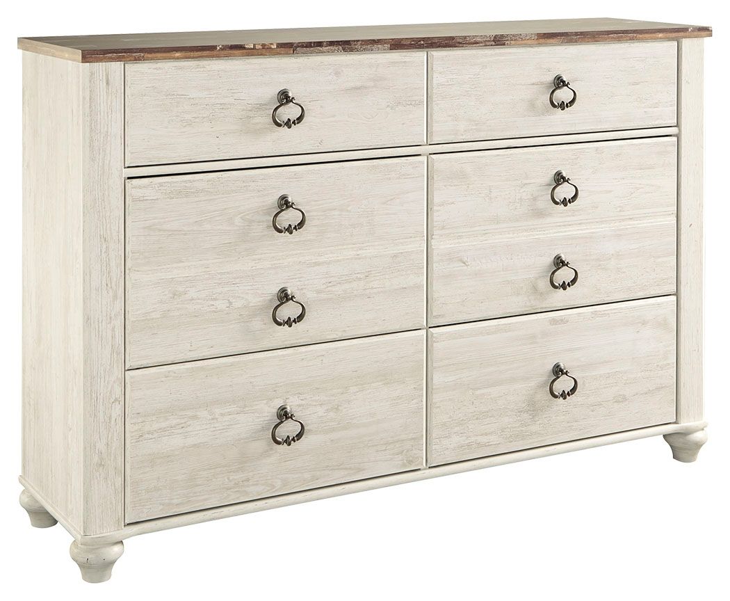 Ashley Furniture Willowton - Dresser, Mirror | Meri Furniture
