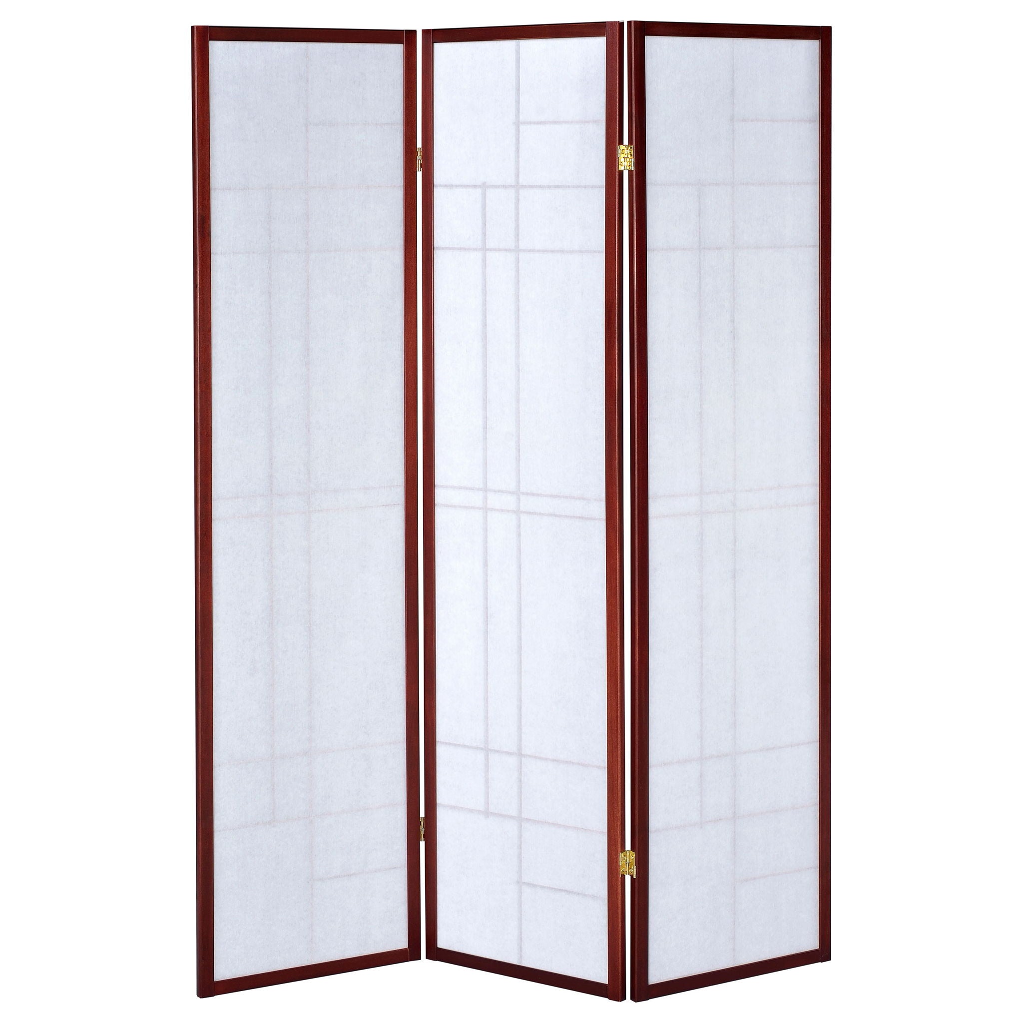 Colby - 3-Panel Folding Floor Screen - Brown / White