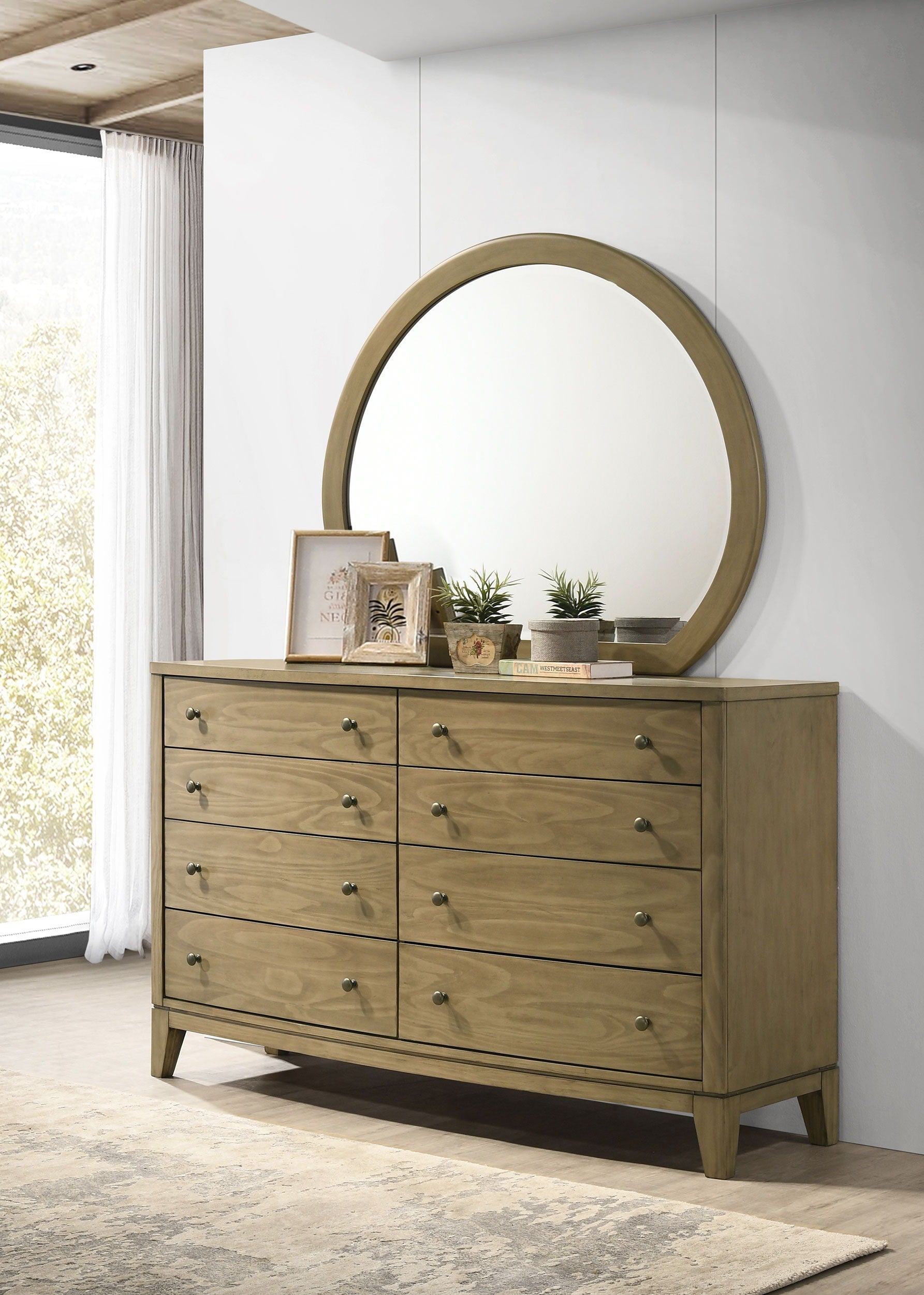 Coaster Fine Furniture Granada - 8-Drawer Dresser And Mirror - Natural Pine | Meri Furniture