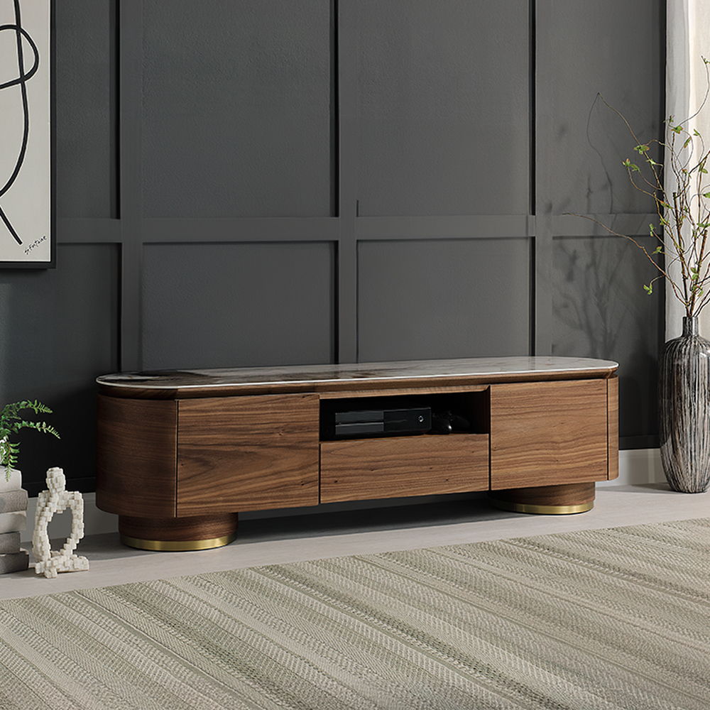 ACME Willene - TV Stand With Ceramic Top - Dark Brown | Meri Furniture
