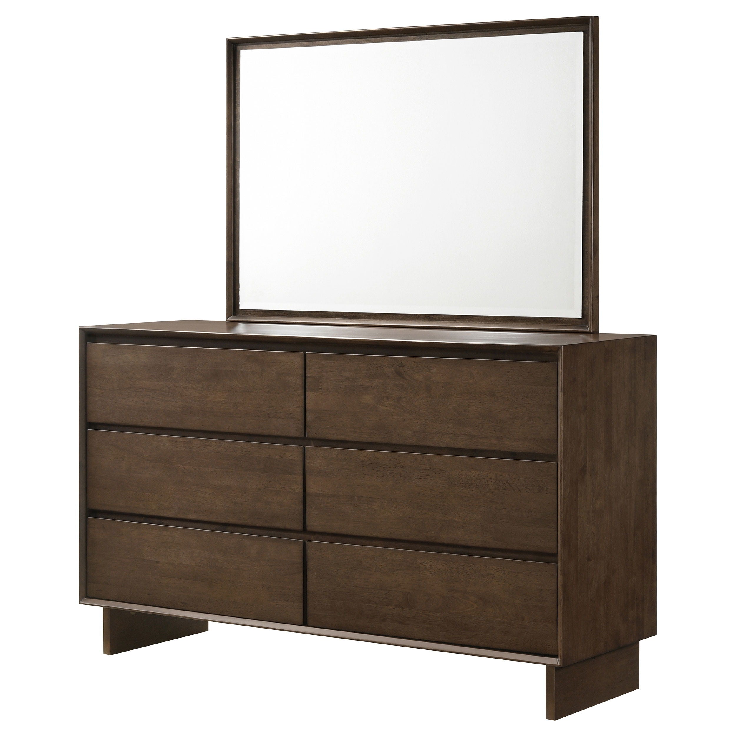Coaster Fine Furniture Glenwood - 6-Drawer Dresser And Mirror - Warm Brown | Meri Furniture