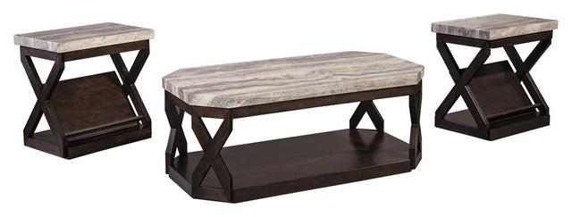 Ashley Furniture Radilyn - Grayish Brown - Occasional Table Set (Set of 3) | Meri Furniture