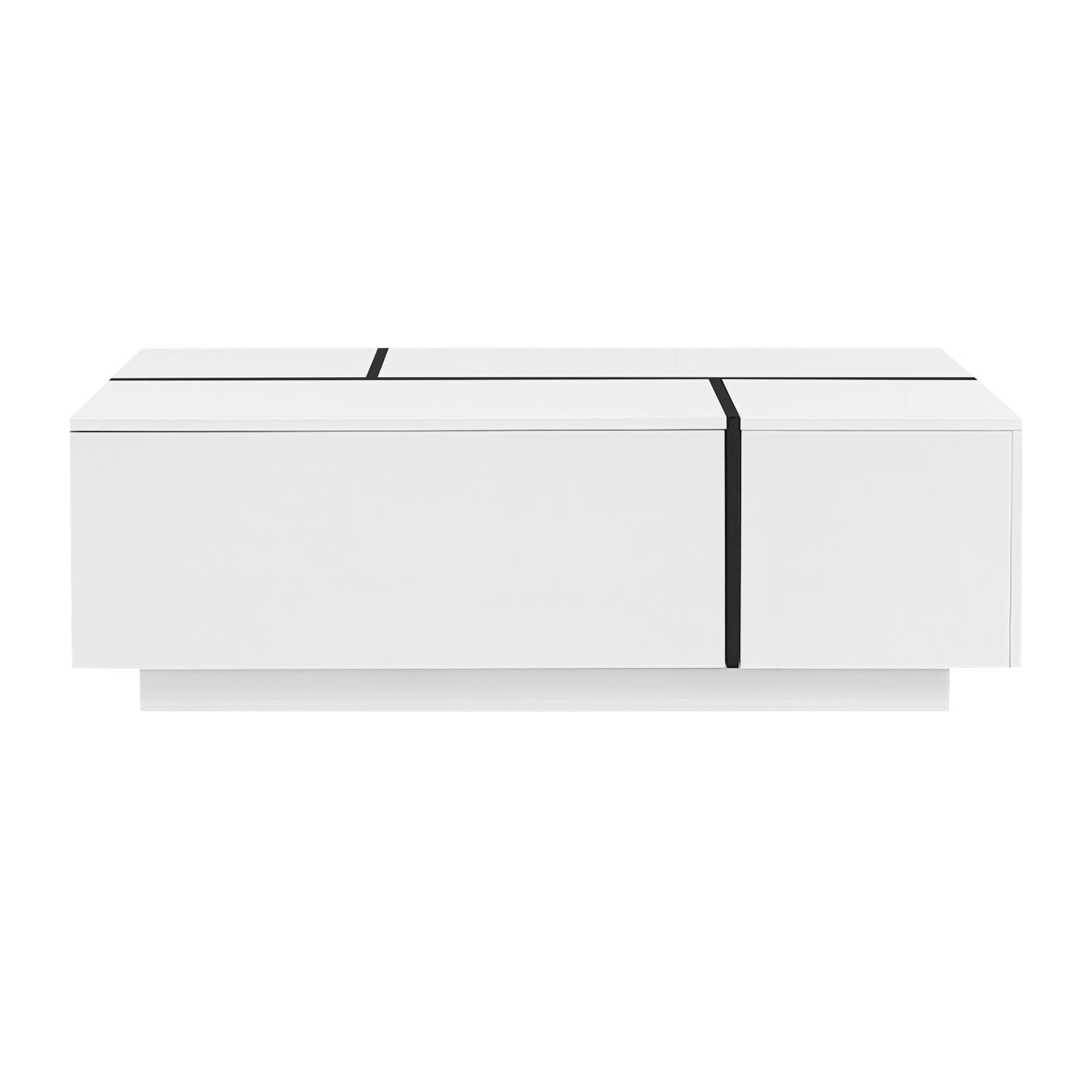 Extendable Coffee Table With 2 Hidden Storage Space And 2 Drawers For Living Room