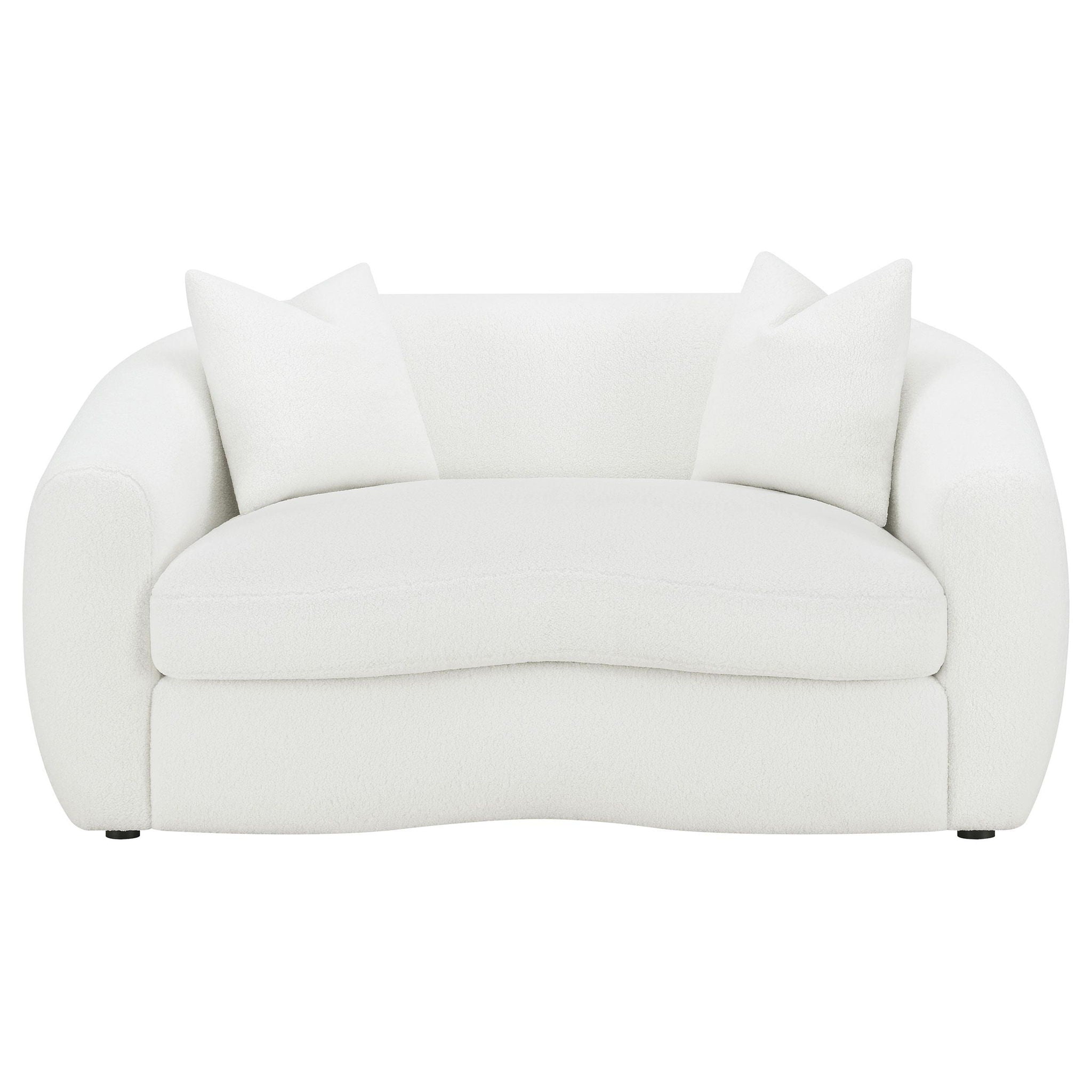 Isabella 2-piece Faux Sheepskin Upholstered Sofa Set Natural