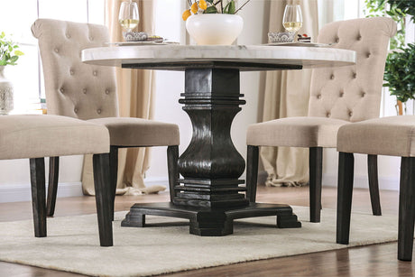 Furniture of America Elfredo - Round Table - White / Antique Black | Meri Furniture