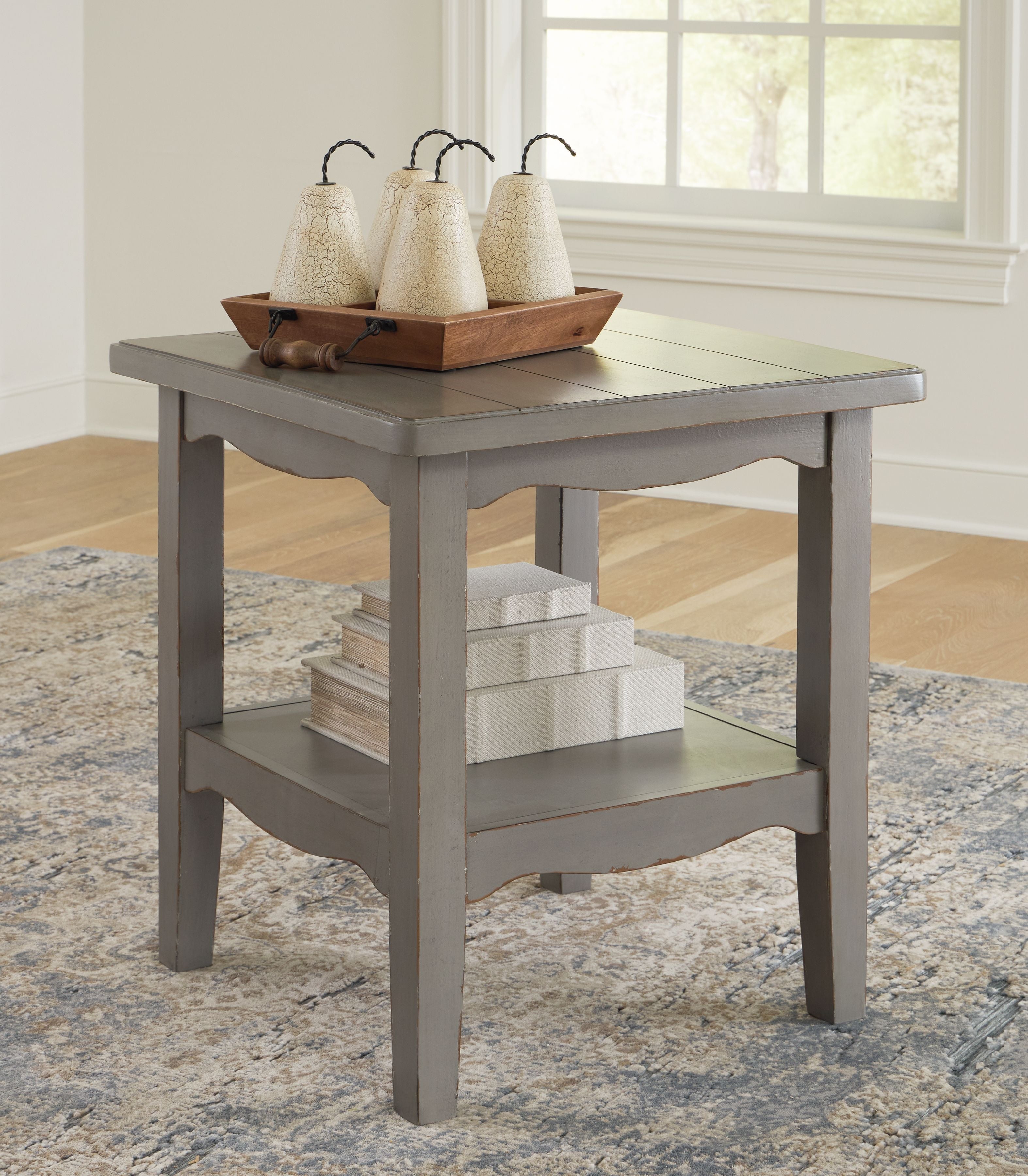Signature Design by Ashley® Charina - Antique Gray - Square End Table | Meri Furniture