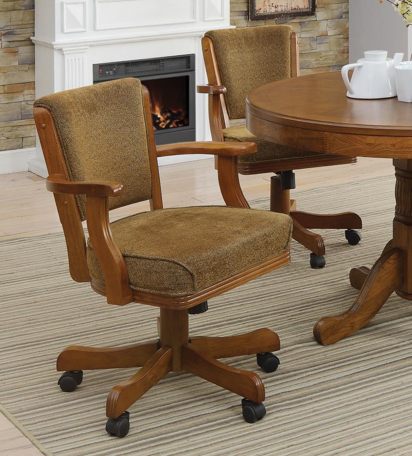 Coaster Fine Furniture Mitchell - Upholstered Swivel Dining And Game Chair - Amber | Meri Furniture