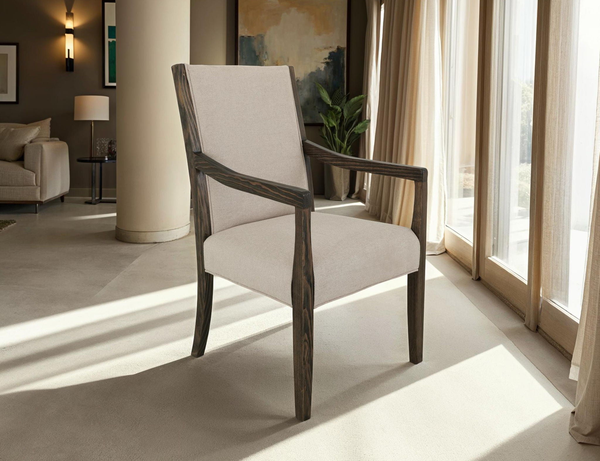 Verona - Upholstered Dining Armchair - Ivory