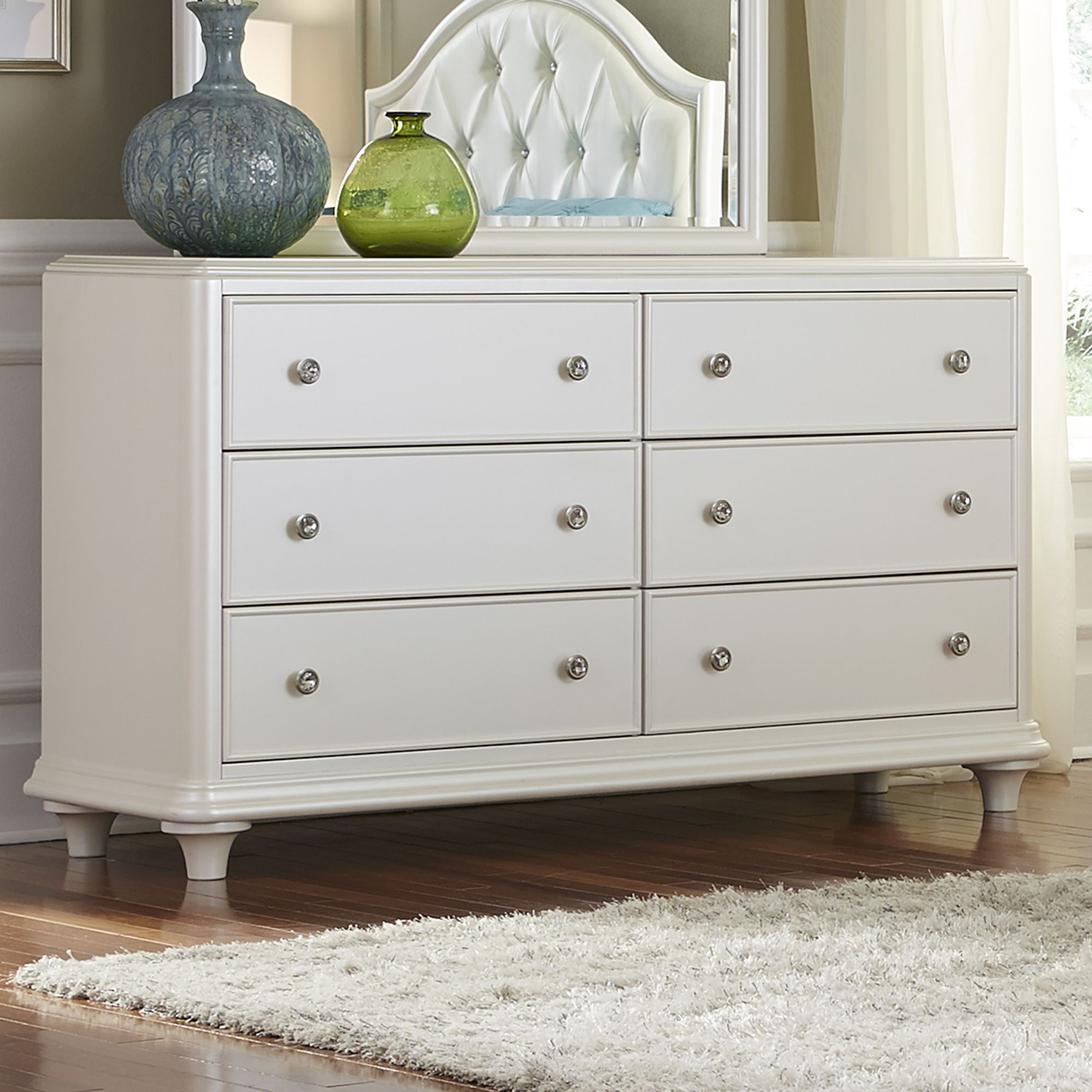 Liberty Furniture Stardust - 6 Drawer Dresser - White | Meri Furniture