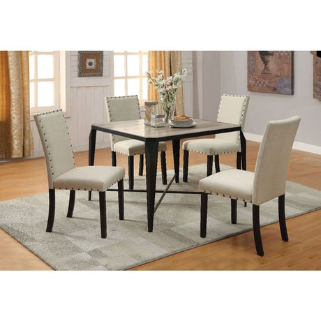 ACME Oldlake - Dining Table - Antique Light Oak & Black | Meri Furniture
