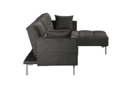 ACME Duzzy - Sectional Sofa - Dark Gray Fabric | Meri Furniture