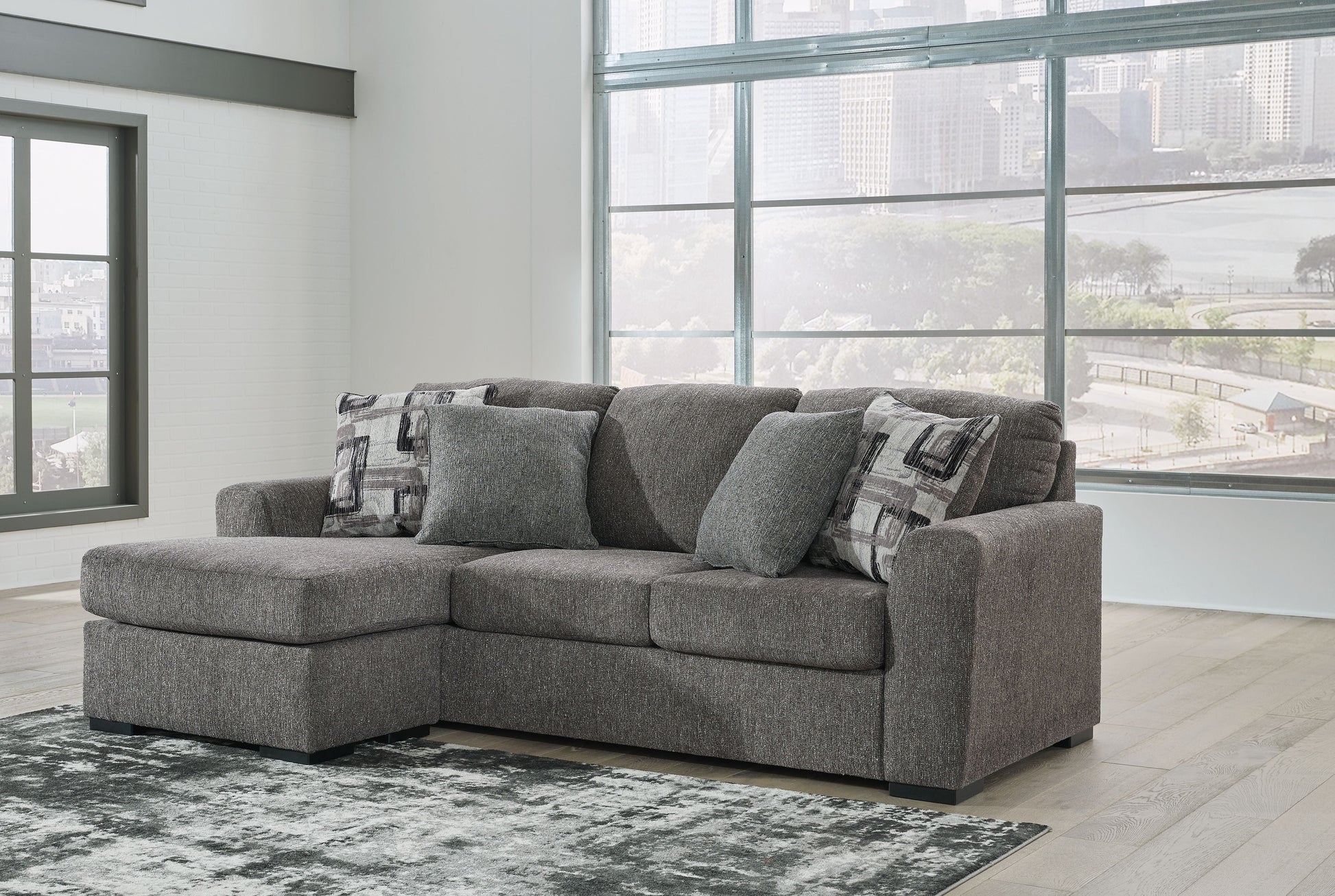 Signature Design by Ashley® Gardiner - Pewter - Sofa Chaise | Meri Furniture