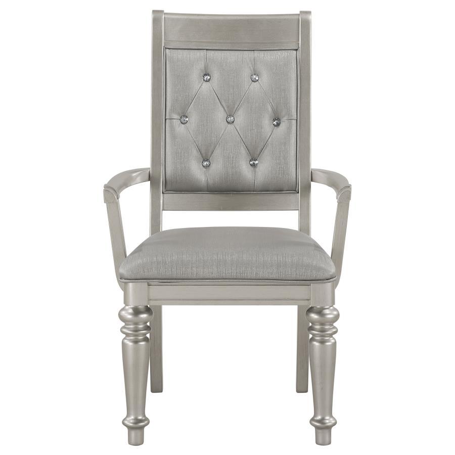 Coaster Fine Furniture Bling Game - Dining Arm Chair (Set of 2) - Metallic Platinum | Meri Furniture