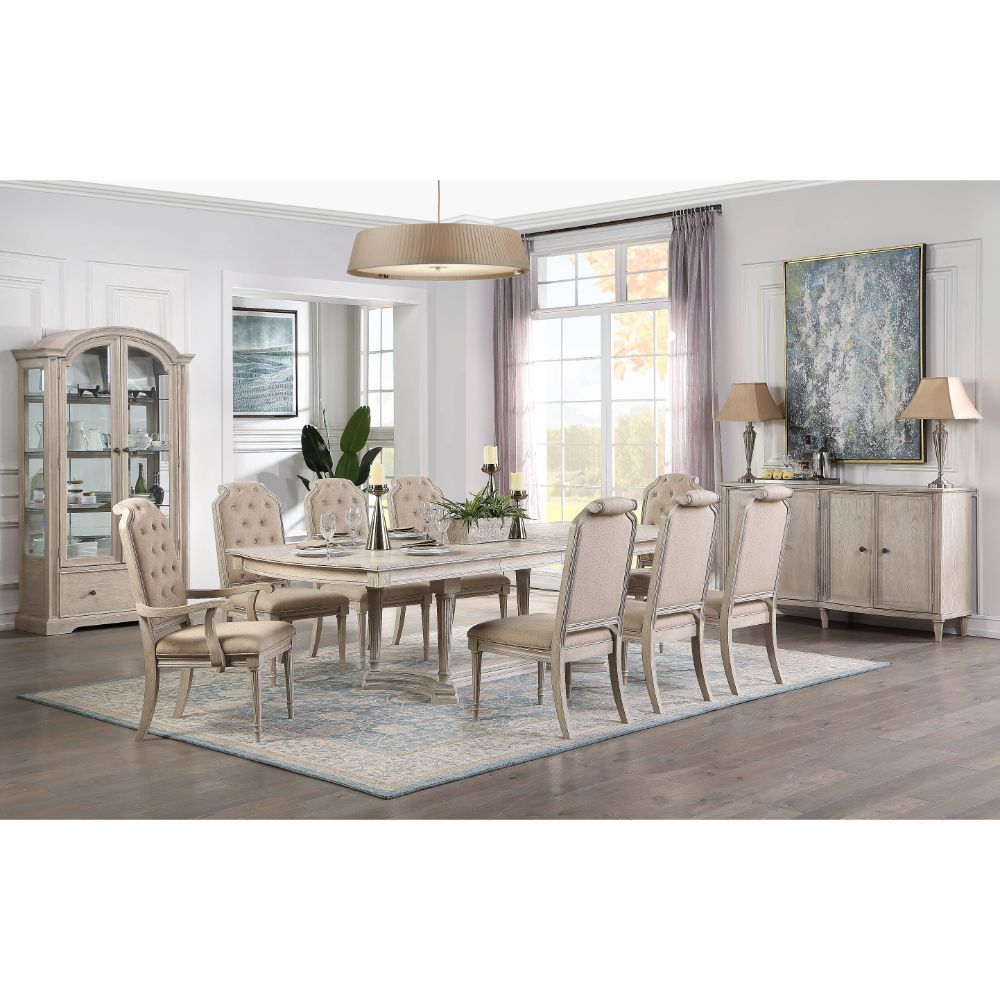 ACME Wynsor - Dining Table - Antique Champagne | Meri Furniture