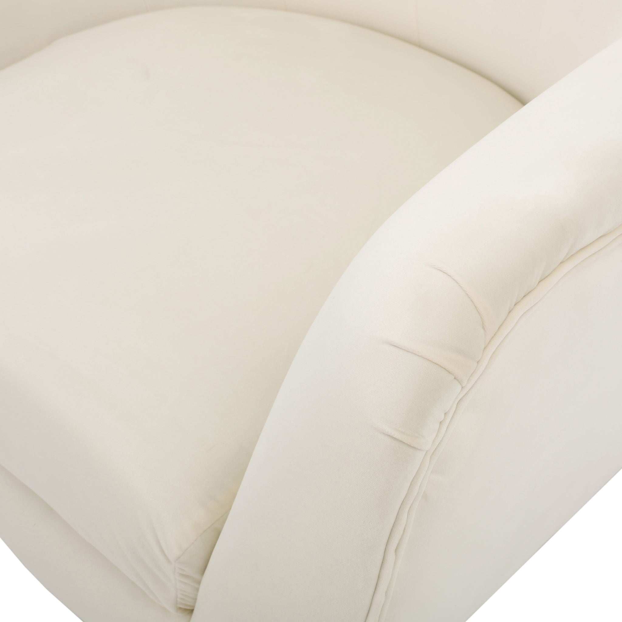 Style Velvet Arm Chair With Wingback And Flared Arms - Ivory