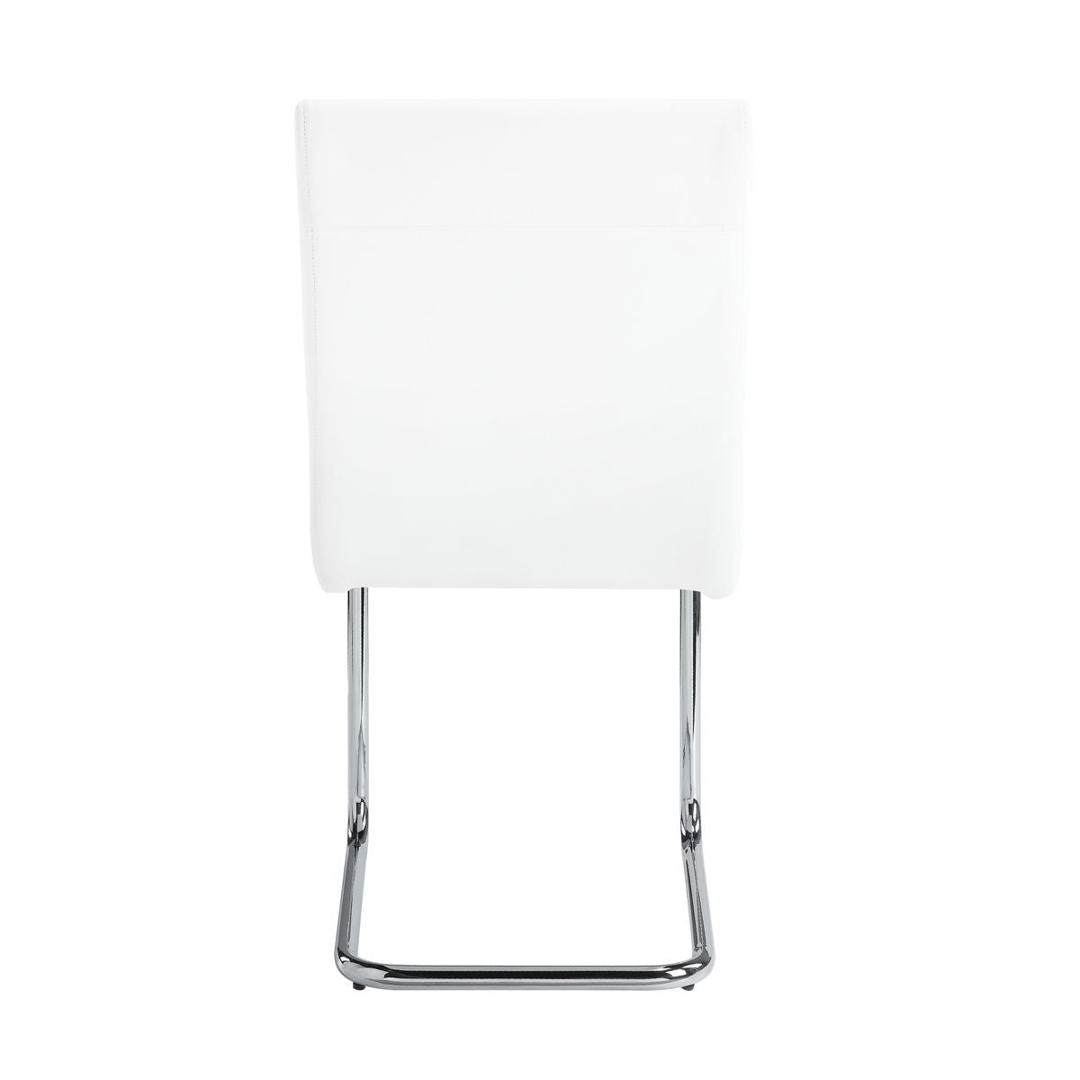 ACME Palton - Side Chair (Set of 2) - White PU & Chrome Finish | Meri Furniture