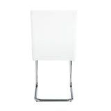 ACME Palton - Side Chair (Set of 2) - White PU & Chrome Finish | Meri Furniture