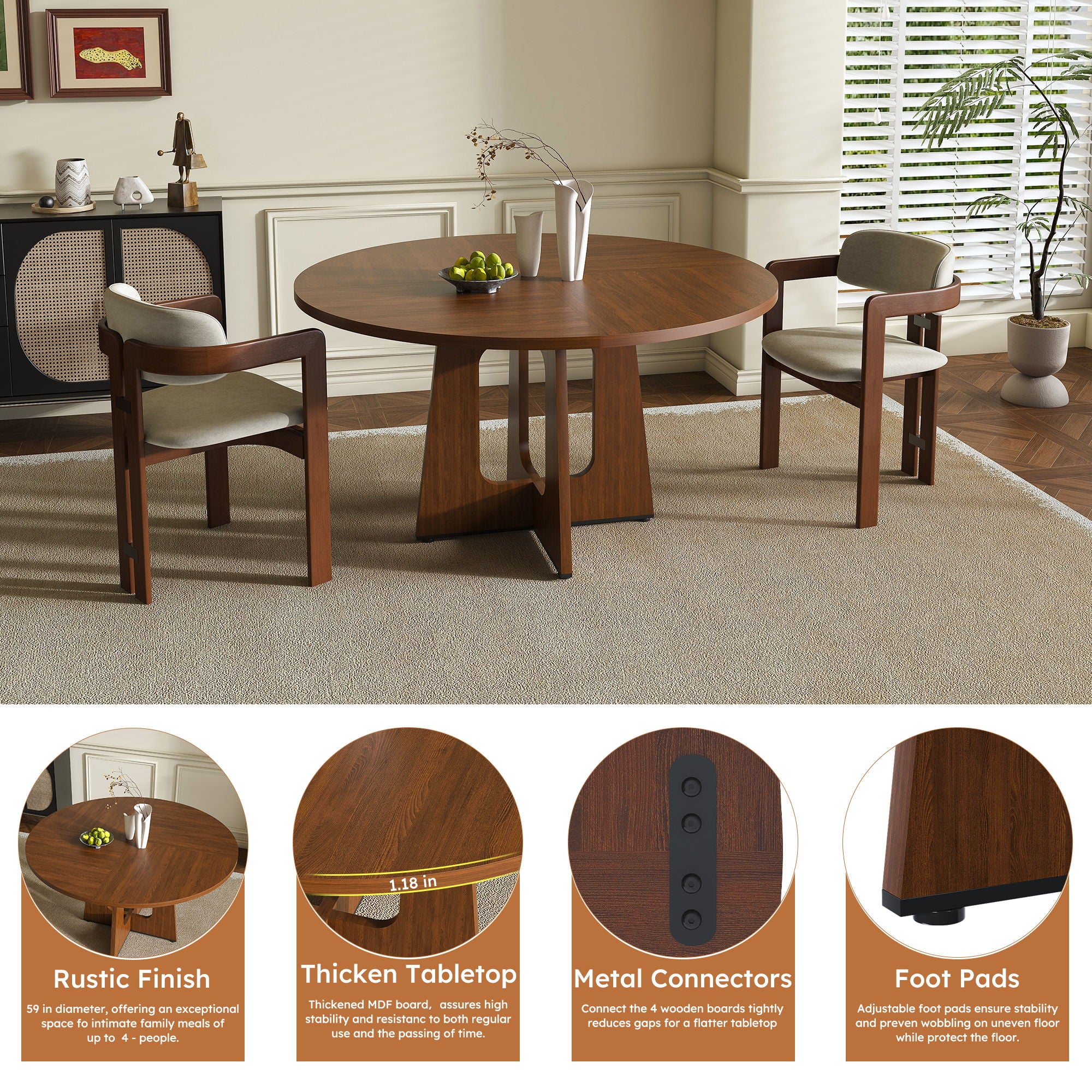 Round Dining Table For 4