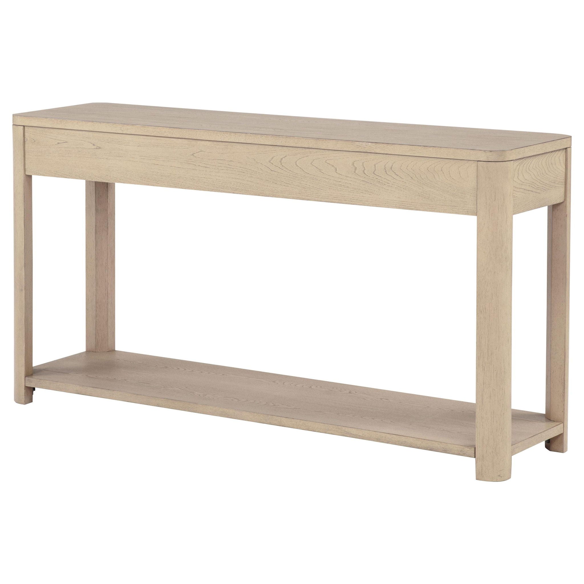 Marcelo Sofa Console Table with 2 Drawers and Shelf Light Elm