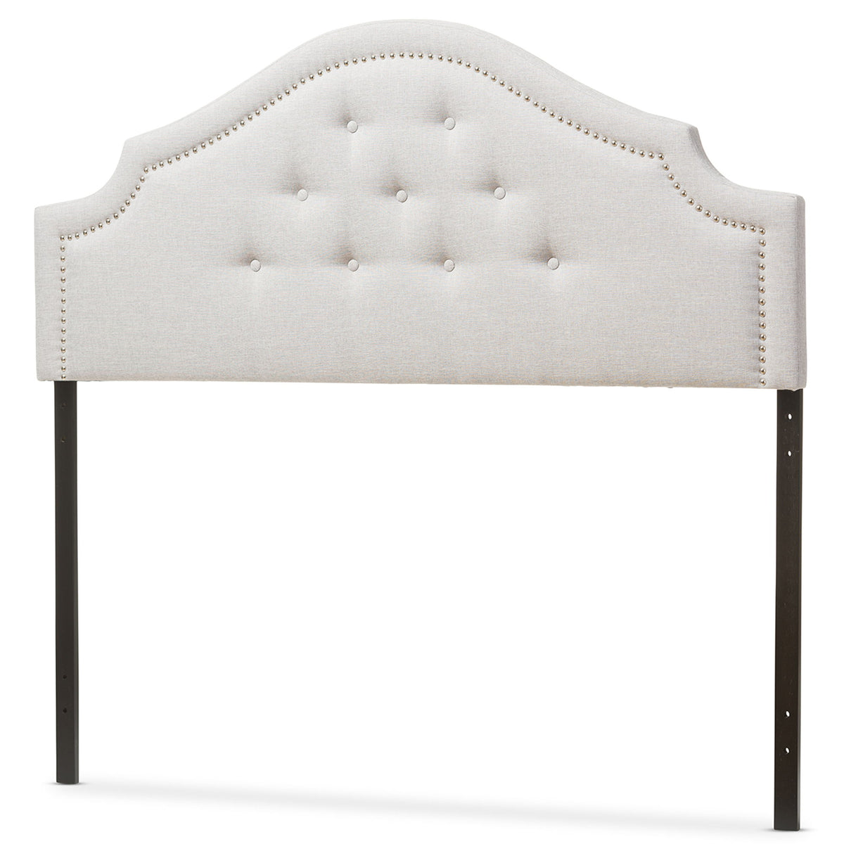 Cora Modern and Contemporary Grayish Beige Fabric Upholstered King Size Headboard