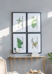 Botanical And Fern Wall Art, Wall Decor For Living Room Dining Room Entryway (Set of 4) - White / Black