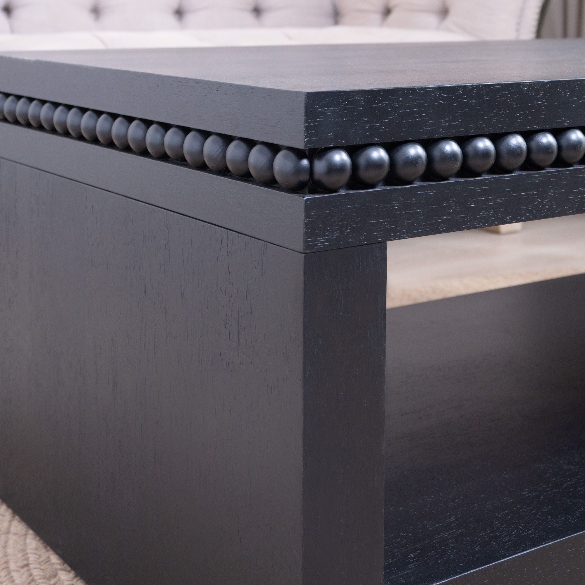 Modern Coffee Table With Beaded Trim