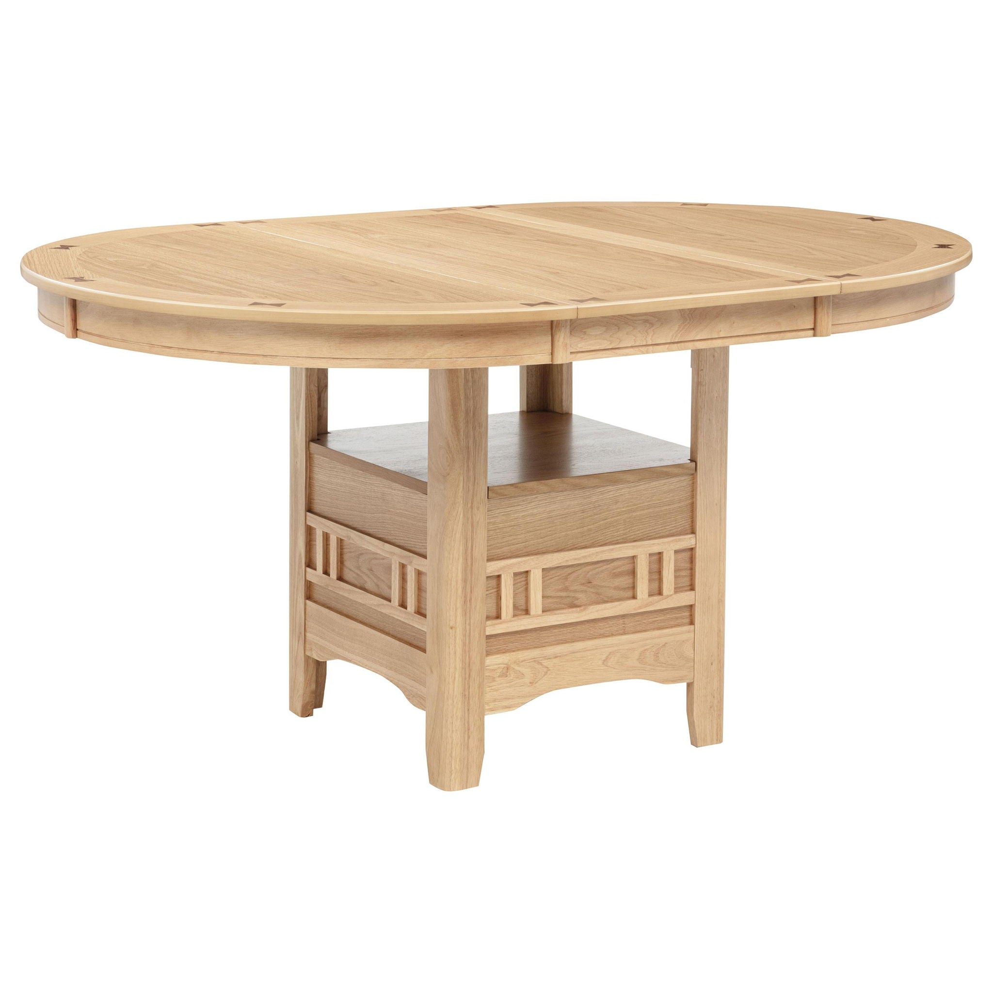 Lavon Oval 60-inch Wood Extension Leaf Dining Table Light Oak