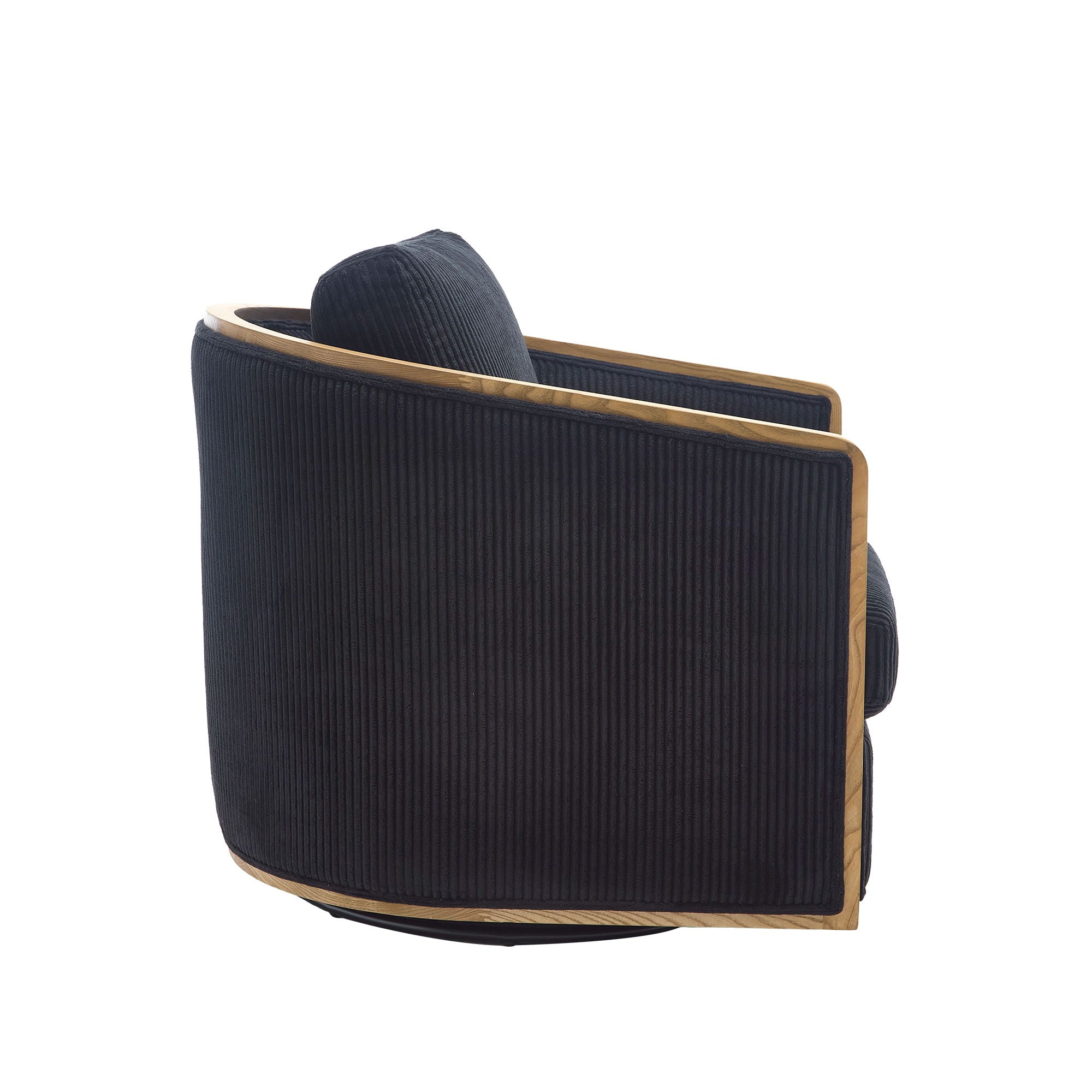 Corduroy Barrel Chair, 360 Degree Swivel