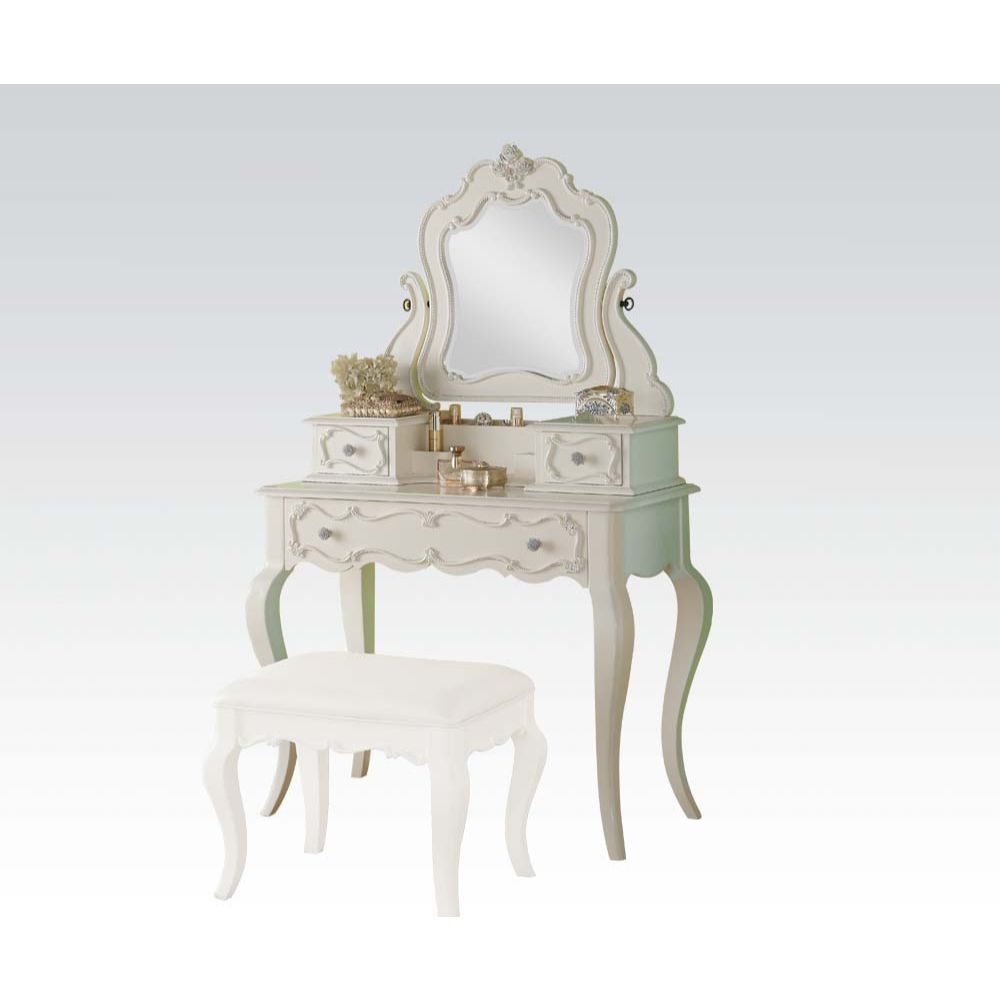 ACME Edalene - Vanity Desk - Pearl White | Meri Furniture