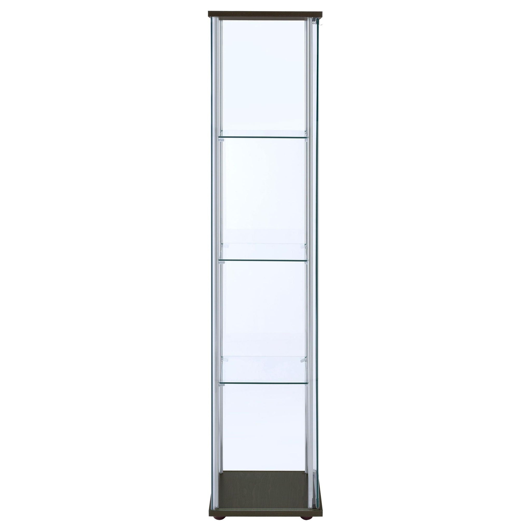 Bellatrix 3-shelf Clear Glass Curio Cabinet Cappuccino
