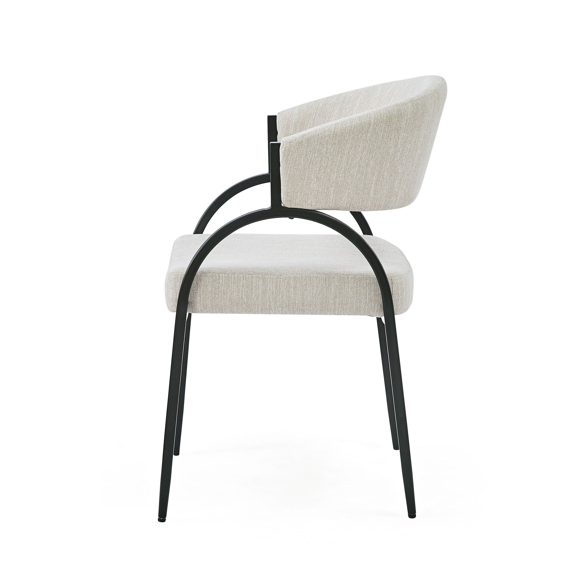 Contemporary Upholstered Dining Chairs With Metal Legs (Set of 2)