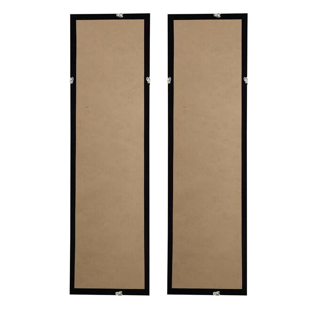 Rectangular Shaped Rice Paper Shadow Box Decor Wall Art, Transitional Style Wall Decor (Set of 2) - White / Blue