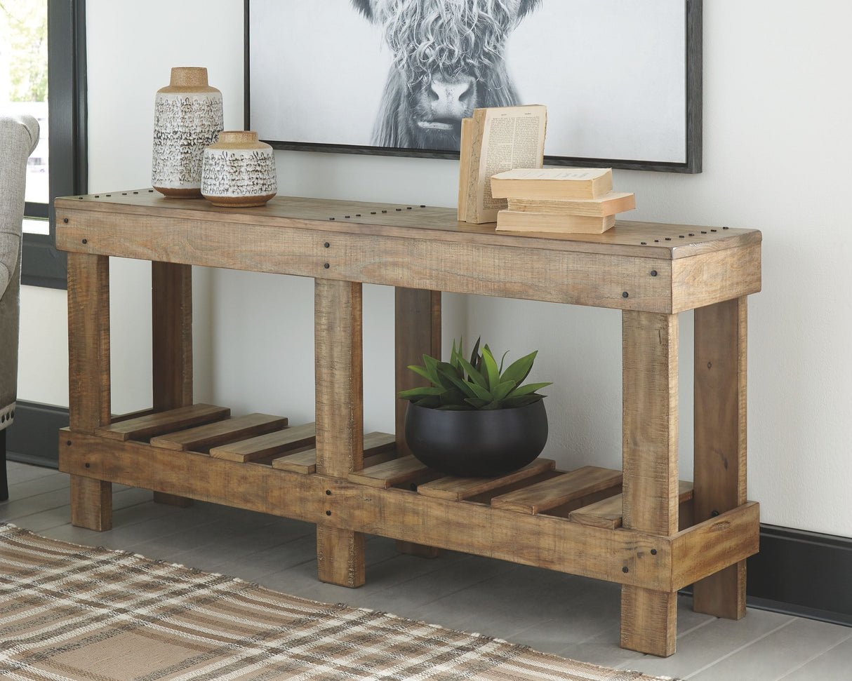 Ashley Furniture Susandeer - Brown - Console Sofa Table | Meri Furniture
