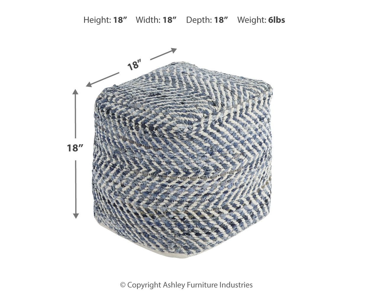Ashley Furniture Chevron - Blue - Pouf | Meri Furniture