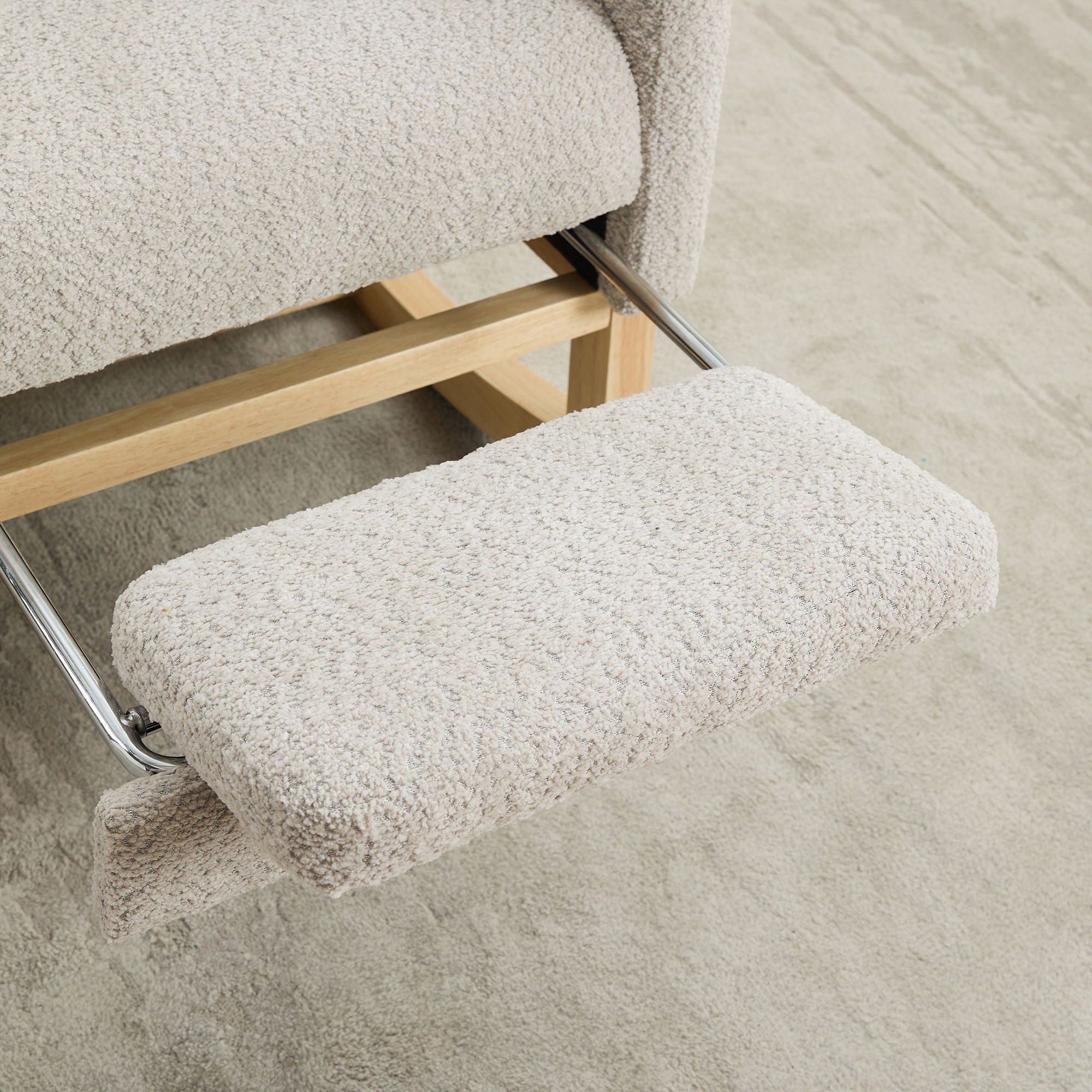 Rocking High Back Glider Chair With Retractable Footrest, Side Pocket