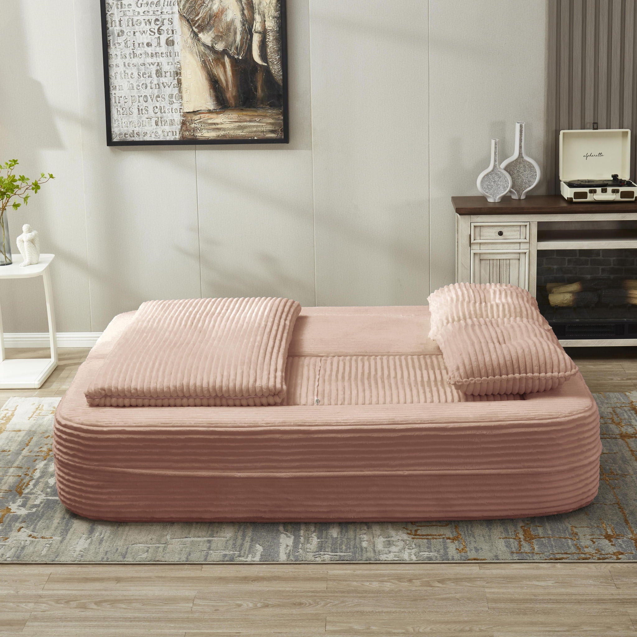 Multi Functional Sectional Sofa Bed With Independent Chaise Lounge And Functional Blanket