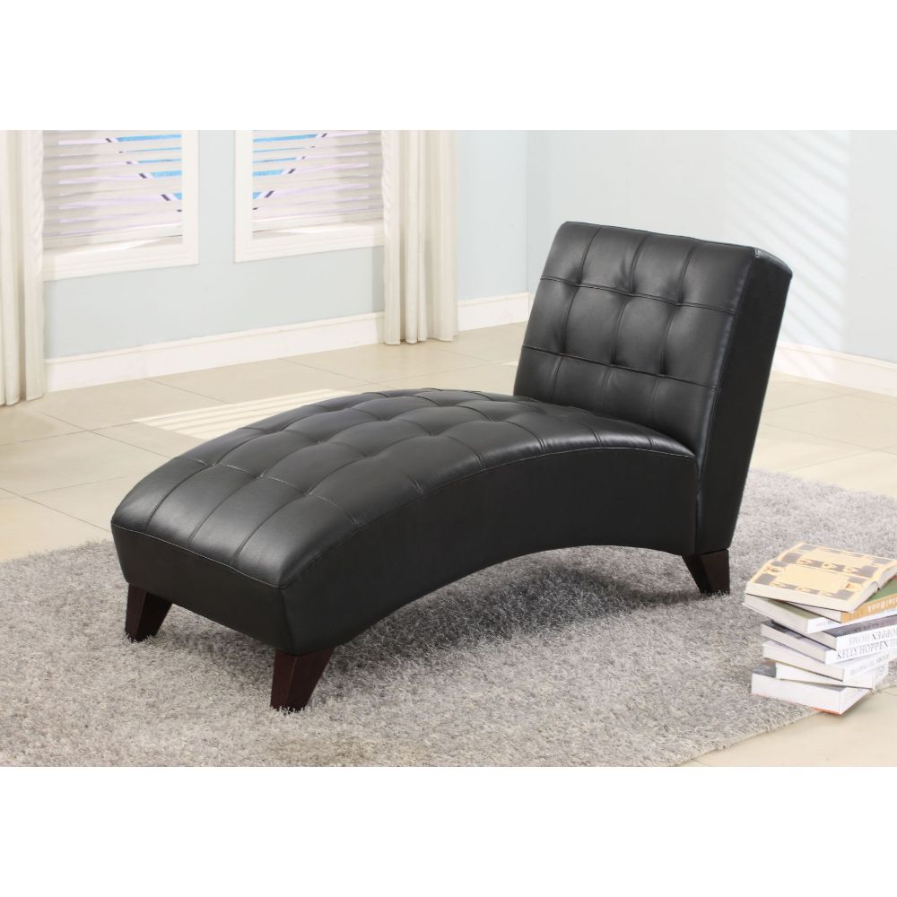ACME The Anna lounge chaise features PU for comfort and style as well as stylish arch seat and tufted design for an elegance modern look. | Meri Furniture