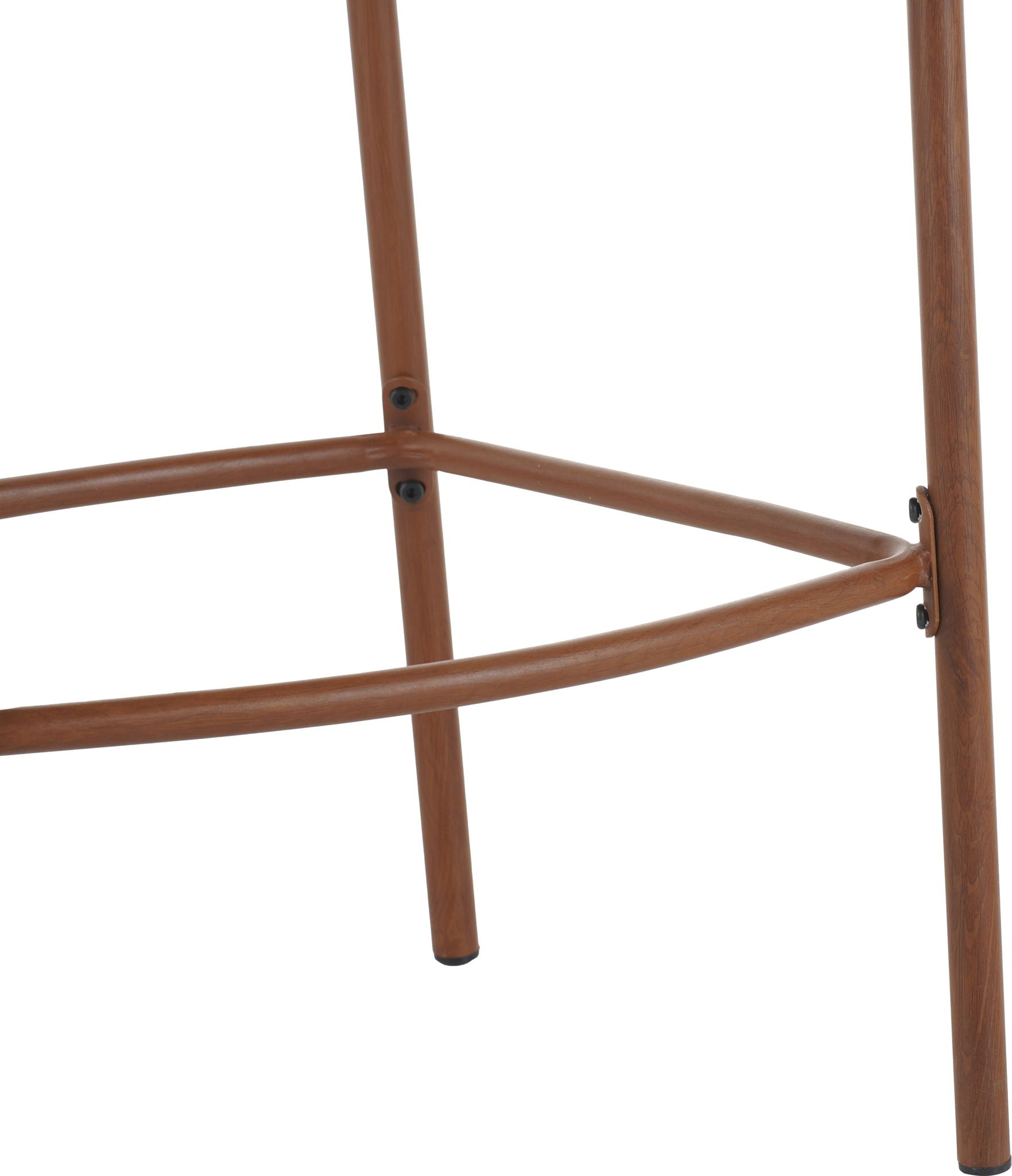 Lodi - Outdoor Matal Rope Barstool, Teak / Beige (Set of 2) - Teak / Beige