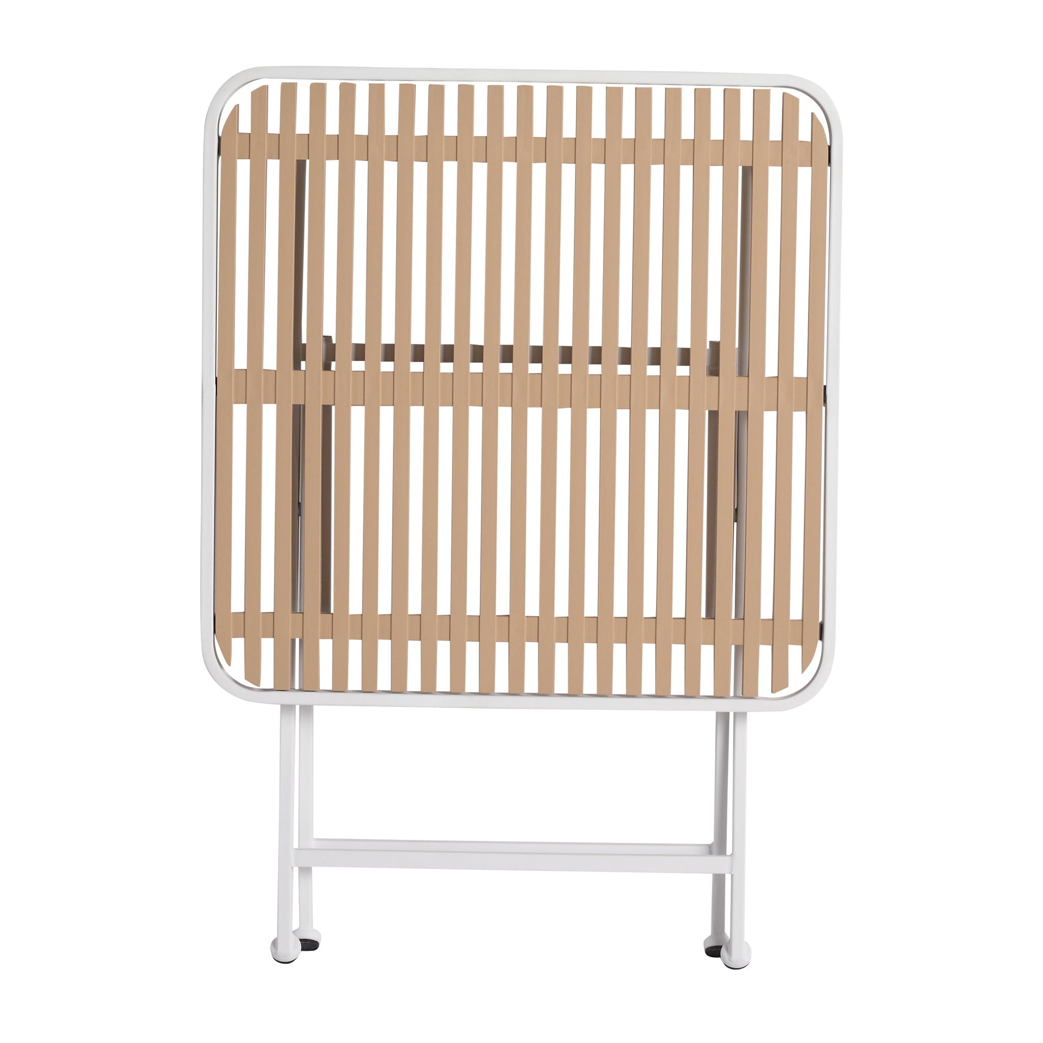 Modern Folding Square Table, Water Proof And Wear Resistant - Apricot / White