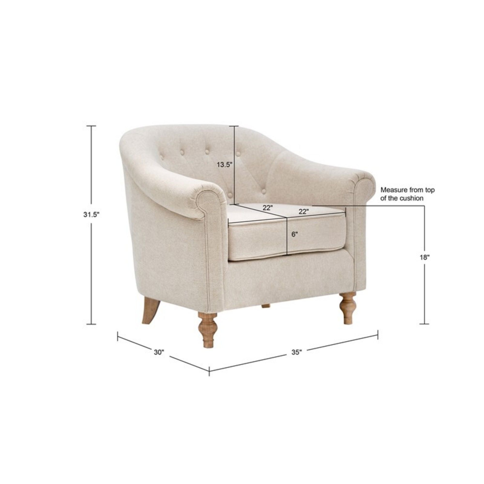 Fayette - Tufted Accent Arm Chair - Cream