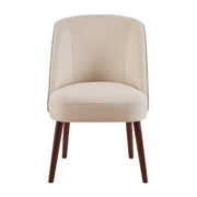 Rounded Back Dining Chair With Wraparound Design - Natural