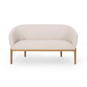 Mid Century Modern Loveseat With Channel Stitched Backrest